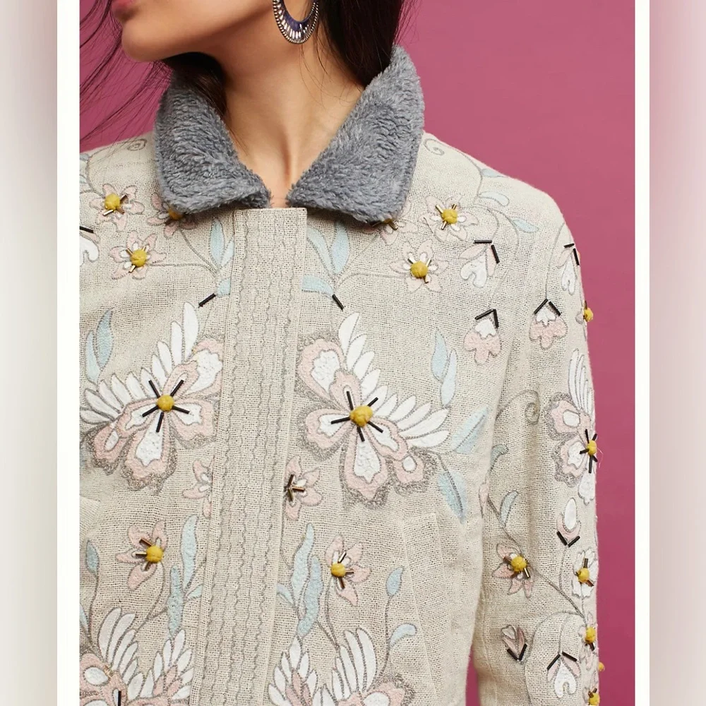 Anthropologie Aquilia Embroidered Jacket - Picture 4 of 13